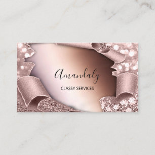 Rose 3D Effect  Framed Elegant Makeup Pink Business Card
