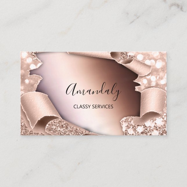 Rose 3D Effect  Framed Elegant Makeup Skinny Business Card (Front)