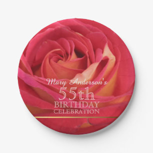 Rose 55th Birthday Celebration Paper plates -2-