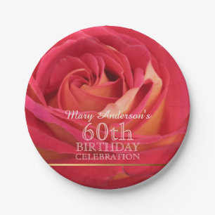 Rose 60th Birthday Celebration Paper plates -2-