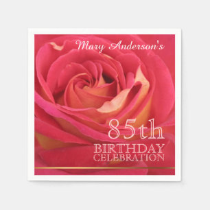 Rose 85th Birthday Celebration Paper Napkins -2-