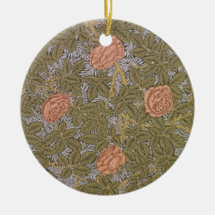 'Rose - 93' wallpaper design Ceramic Tree Decoration