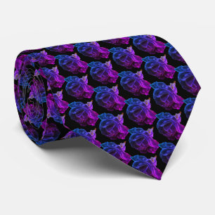 Rose Abstract Art Flower Pattern Tie