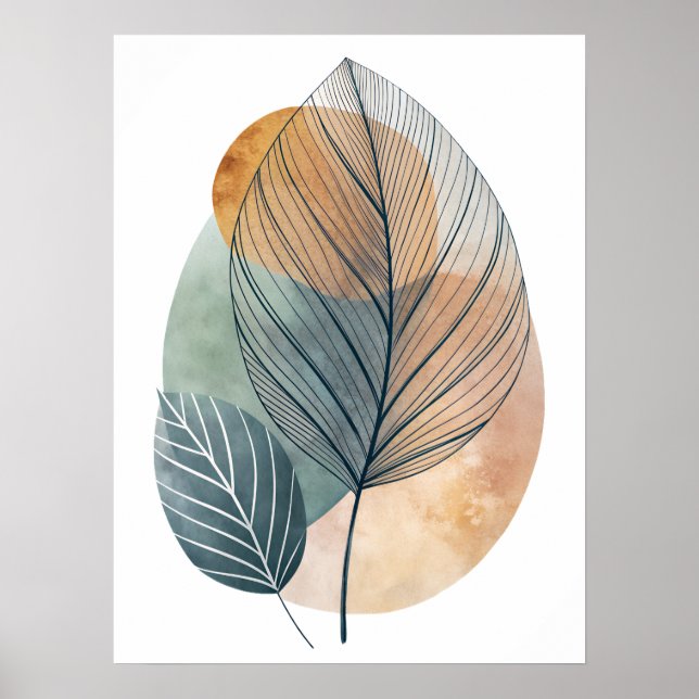 Rose Abstract Line Art: Wild Paths Poster (Front)