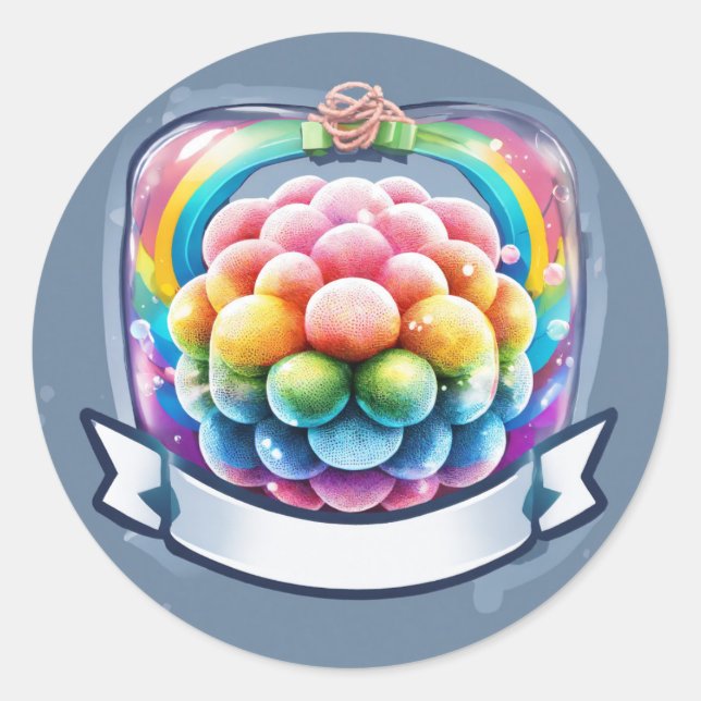 Rose-Adorned Book Stack Sticker - Whimsical 2D  (Front)