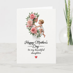 Rose Adorned Mother And Child Card