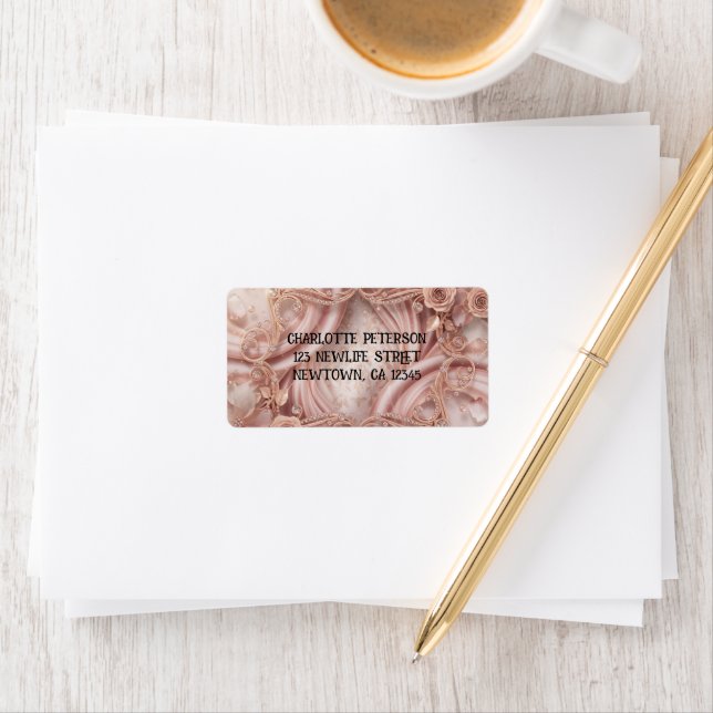 Rose Aesthetic Two-Sided Floral Postcard Label (Insitu)