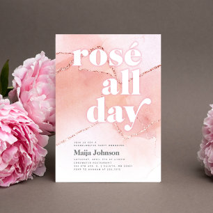 Rosé All Day Bachelorette Party Invitation