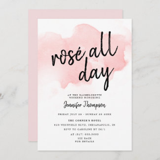 Rose All Day Bachelorette Weekend Itinerary Invitation
