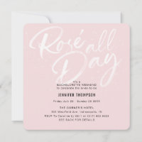 Rose all Day Blush Bachelorette Party Invita
