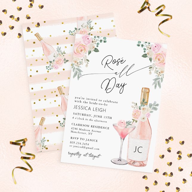 Rosé All Day Bridal Shower Invitation (Creator Uploaded)