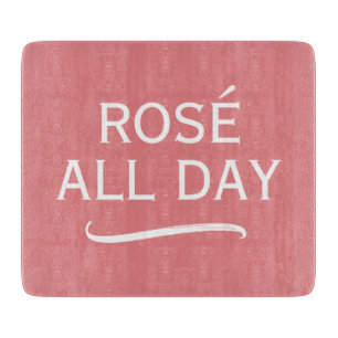 Rosé all day elegant pink glass cutting board