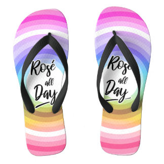 Rosé all day flip flops