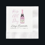 Rose All Day Napa Winery Bachelorette Napkin<br><div class="desc">Congrats! You're engaged. Or maybe your bestie is. Either way,  pop the champagne and get ready for Napa with these wine themed Bachelorette napkins! This mauve,  pink and black modern Rose All Day design will be sure to delight for your girl's weekend getaway.</div>