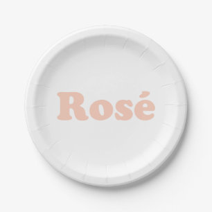 "Rose all day" Rose  light pink white Paper Plate