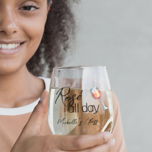 Rose All Day  Stemless Wine Glass