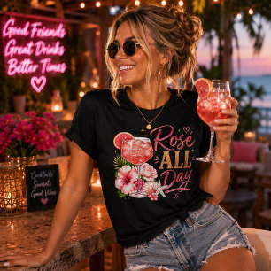 Rose all Day Tropical Wine Cooler Tri-Blend Shirt