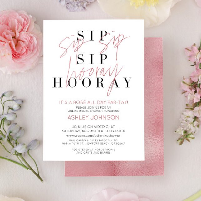 Rose All Day Typography Virtual Bridal Shower Invitation (Creator Uploaded)