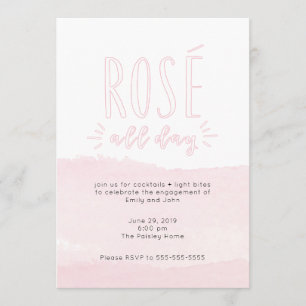 Rose All Day Watercolor Cocktail Party Invitation
