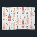 Rose ALL day wine lovers pattern Tea Towel<br><div class="desc">Check out this awesome towel with a fun illustration about wine. Customise with your text. Makes a great housewarming gift!  Check out my shop for more designs and colours too!</div>