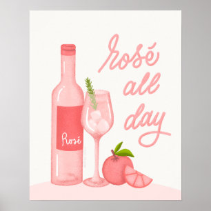 Rose All Day Wine Poster