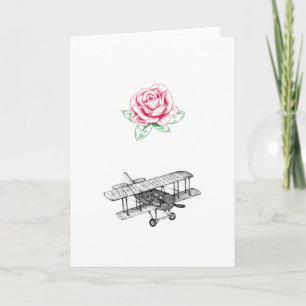 Rose and Aeroplane Card