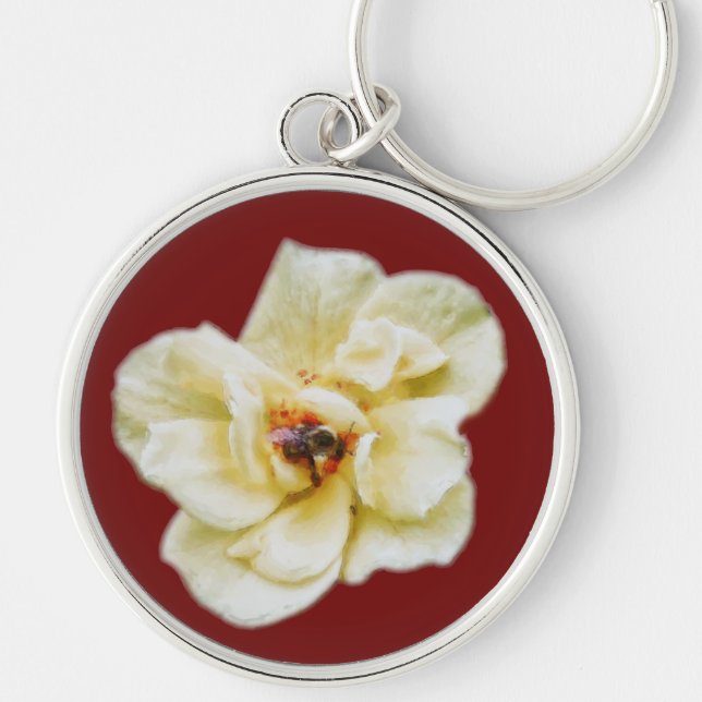 Rose and Bee Key Ring (Front)