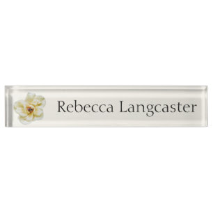 Rose and Bee Nameplate