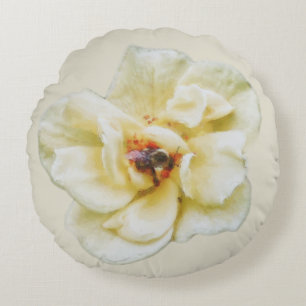 Rose and Bee Round Cushion