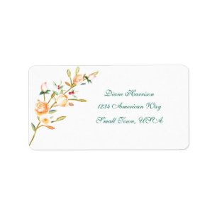 Rose and Berry Watercolor Stems Label