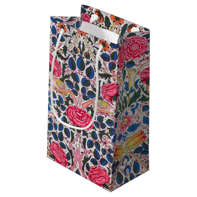 Rose and Bird, William Morris Small Gift Bag (Back Angled)