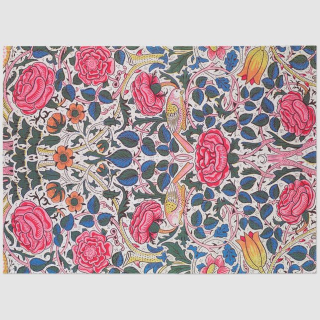 Rose and Bird, William Morris Tissue Paper (Front)