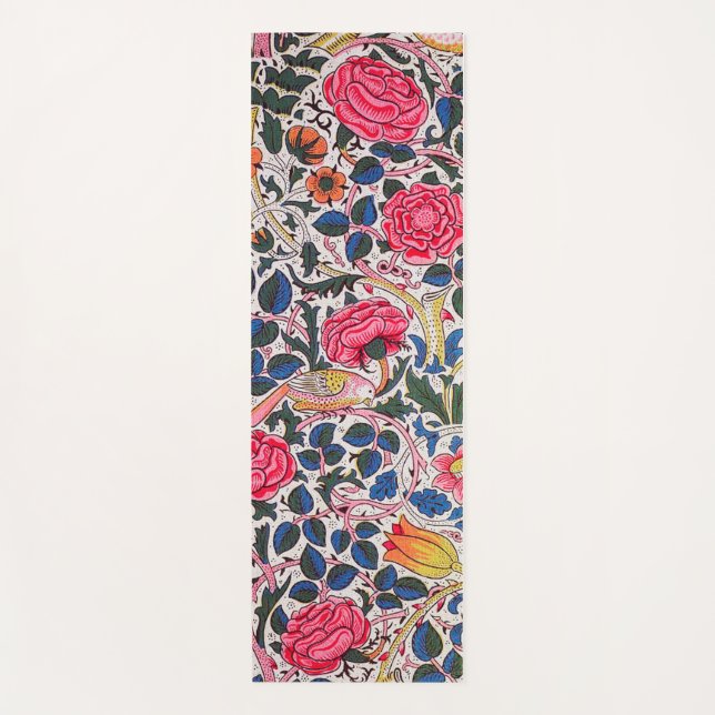 Rose and Bird, William Morris Yoga Mat (Front)