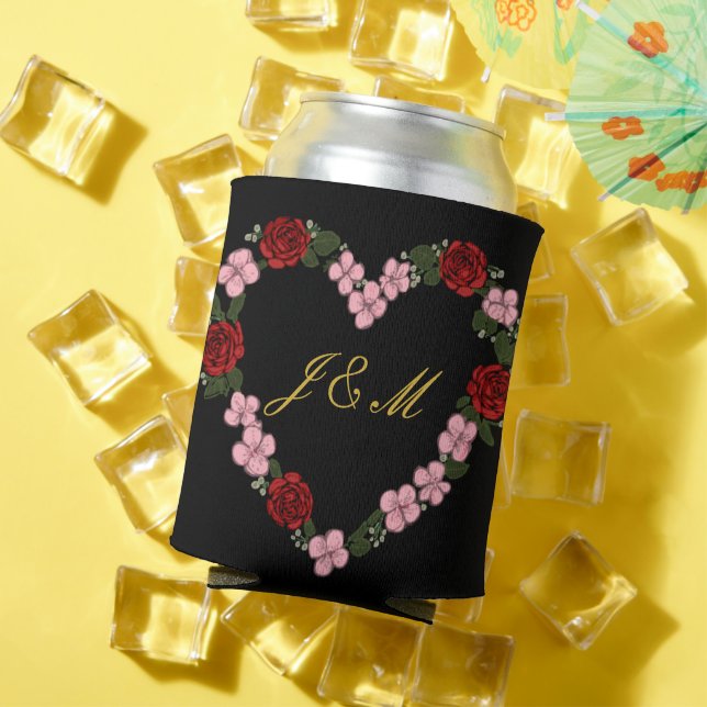 rose and black wedding can cooler (In Situ Summer)