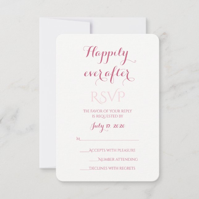 Rose and Blush Pink RSVP (Front)