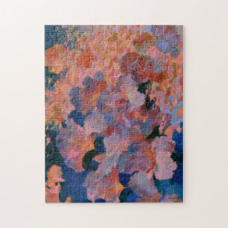 Rose and Brass Floral Impressionist Oil Painting Jigsaw Puzzle