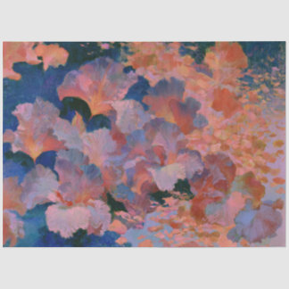Rose and Brass Floral Impressionist Oil Painting Tissue Paper