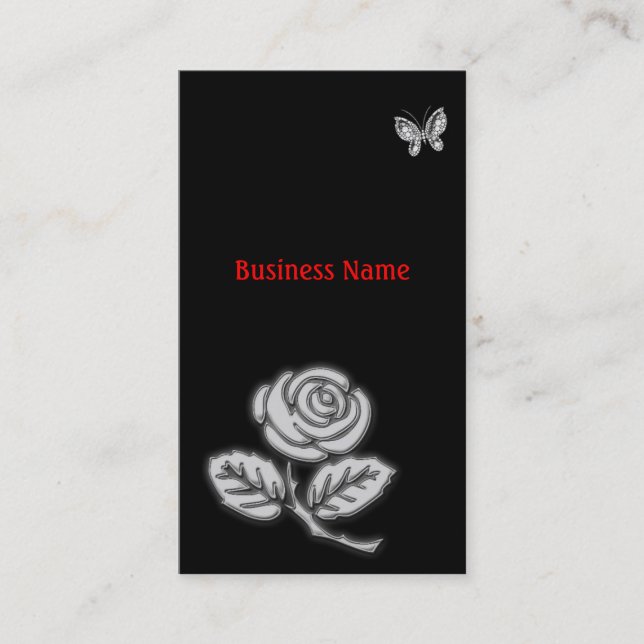 Rose and butterfly business card (Front)