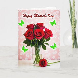 Rose And Butterfly Mothers Card