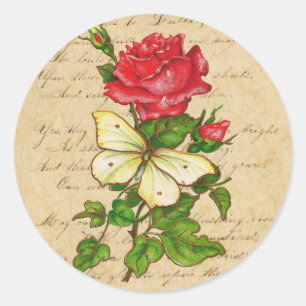 Rose and Butterfly Stickers