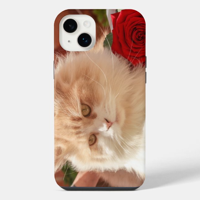Rose and cat iphone 14 plus cases (Back)