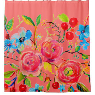 Rose and Cherry Blush 2.0 Shower Curtain