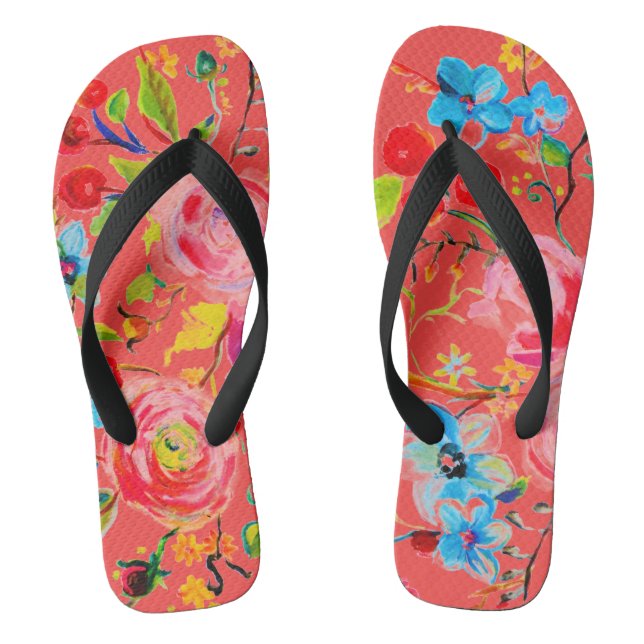 Rose and Cherry Blush Flip Flops (Footbed)