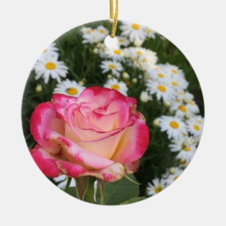 Rose and Daisies Ceramic Tree Decoration