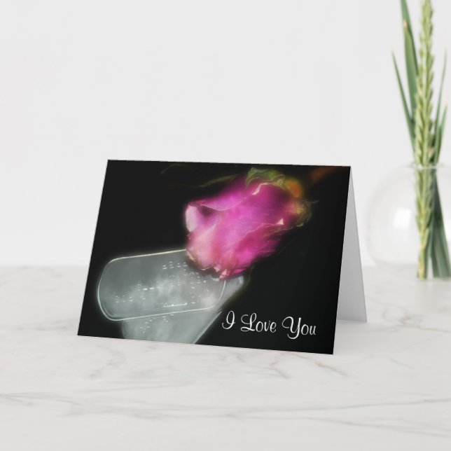 Rose and dog tags card (Front)