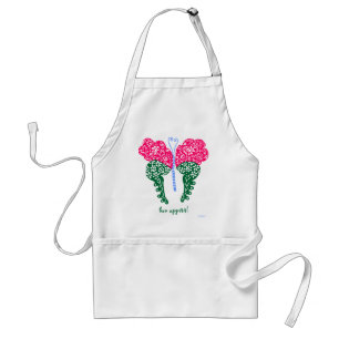 rose and emerald green butterfly standard apron
