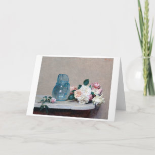 Rose and Glass Jug, Henri Fantin-Latour Card