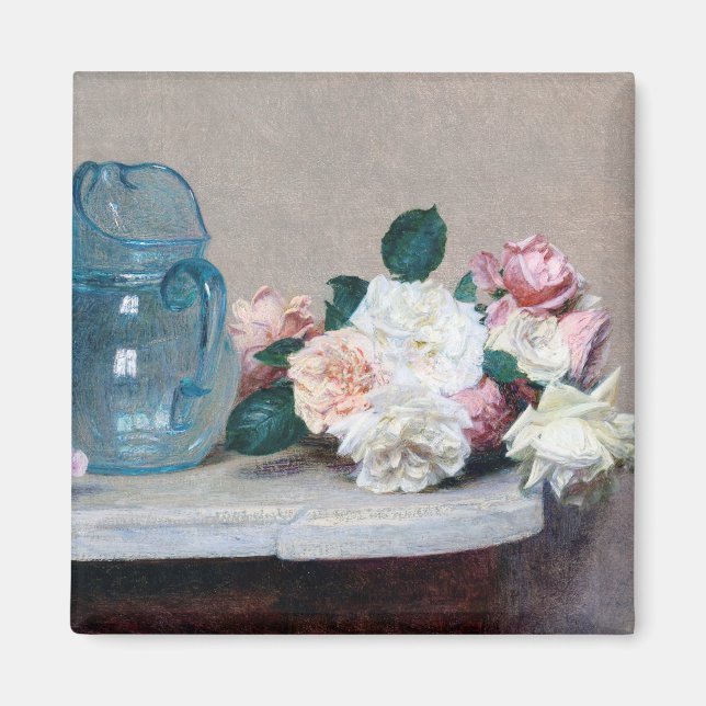 Rose and Glass Jug, Henri Fantin-Latour Magnet (Front)