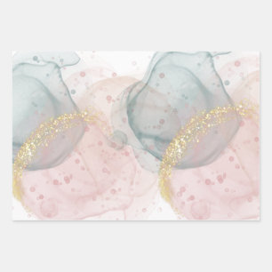Rose and Green wrapping paper sheets