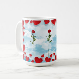 Rose and hearts Valentine mug